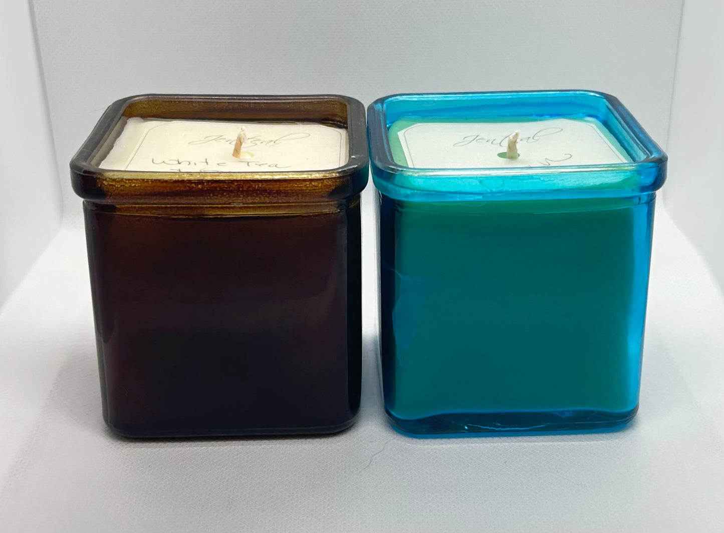 One of a Kinds!  8 oz. Glass Square Jar